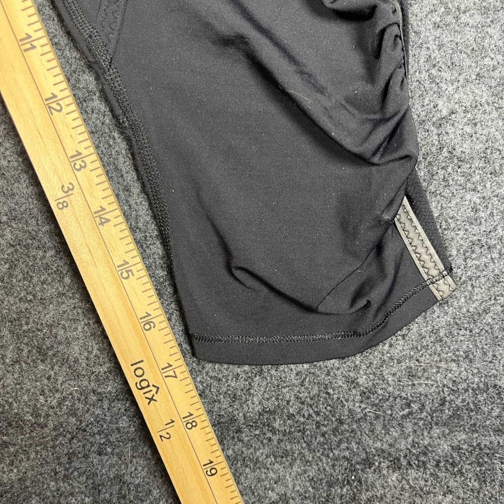 Lululemon Run Turbo Crop Leggings Black Ruched Reflective Running Pants Size 8 - Picture 7 of 8